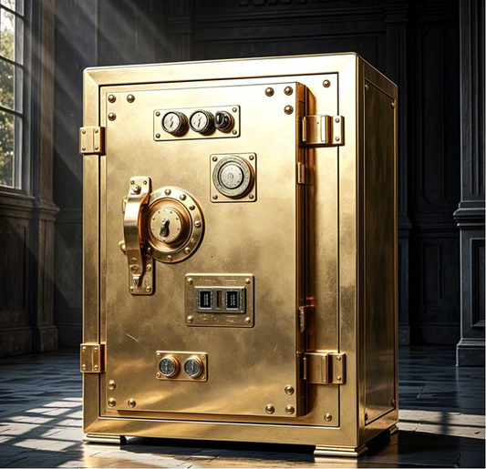The Golden Cabinet: Tracking and positioning+graphite encryption key+underground cement sealed safe