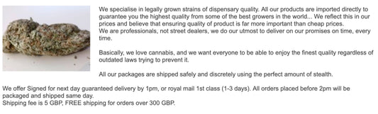 Drugs –Shipping from United Kingdom