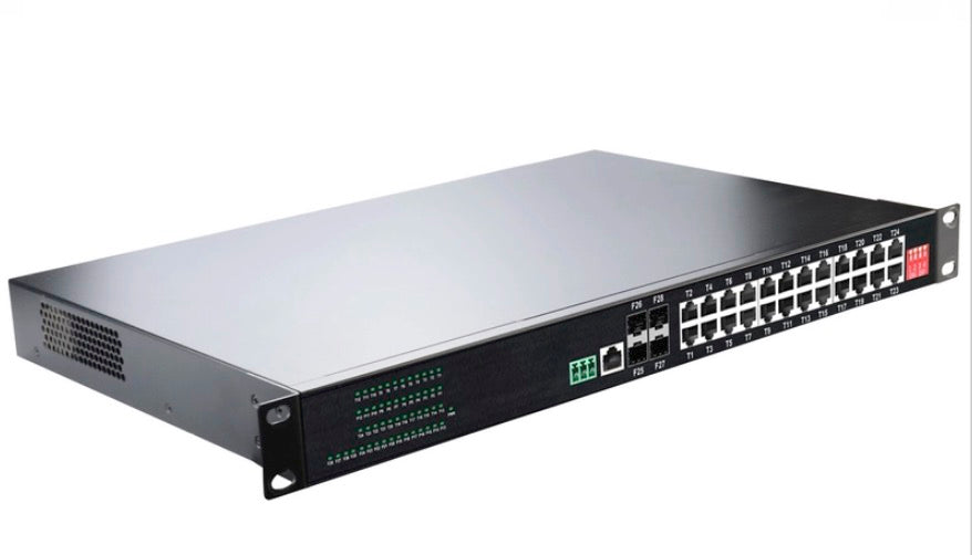 Industrial L2+ 24-Port 10/100/1000T 802.3at PoE + 4-Port 1000X SFP Managed Switch